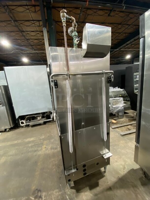 Champion Commercial Pass-Through Dishwasher Machine! All Stainless Steel! On Legs! With Right Side Dishwasher Table! With Back And One Side Splash! Model: DHBT SN: D11038937 208/240V 60HZ 3 Phase - Image 4 of 10