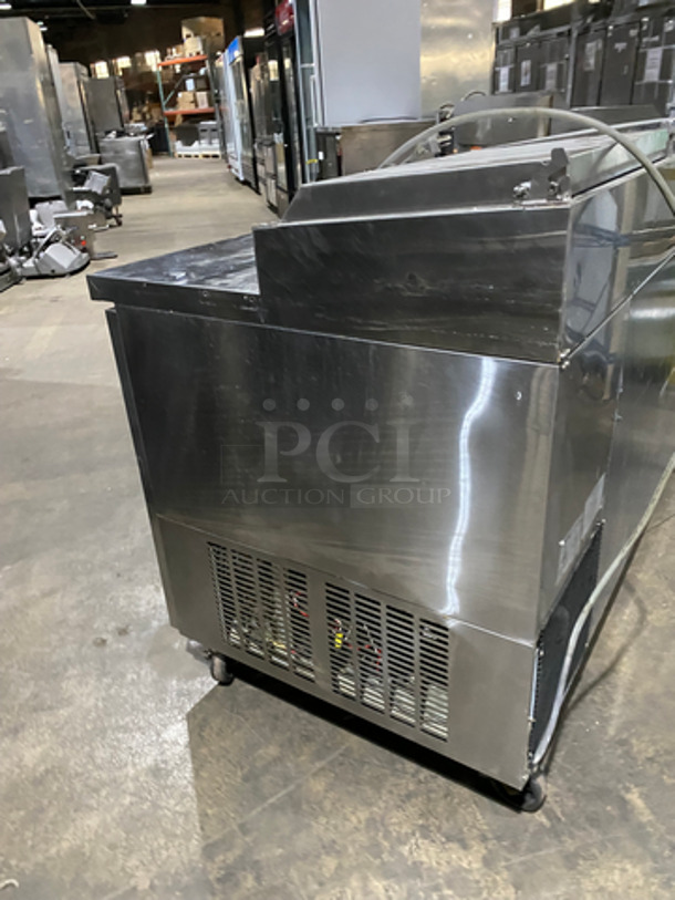 Commercial Refrigerated Pizza Prep Table! With 2 Door Underneath Storage Space! With Poly Coated Racks! All Stainless Steel! On Casters! Model: PT67 SN: 11100035 115V 60HZ 1 Phase - Image 4 of 10