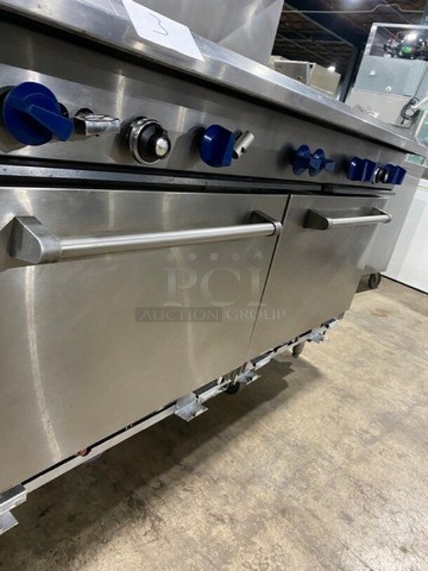 Commercial Natural Gas Powered 10 Burner Stove! With Raised Back Splash! With 2 Full Size Oven Underneath! All Stainless Steel! - Image 9 of 11