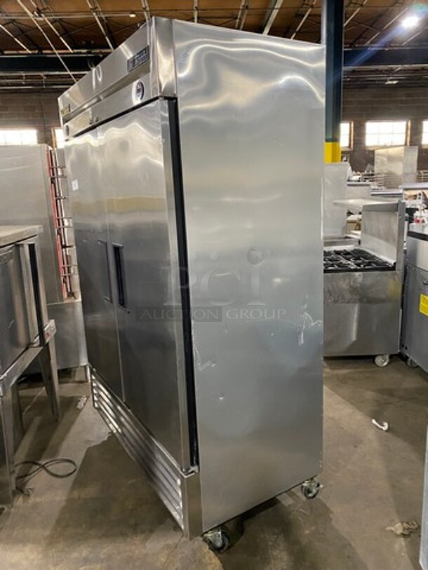 True Commercial 2 Door Half Cooler Half Freezer Combo Unit! With Poly Coated Racks! All Stainless Steel! On Casters! Model: T49DT SN: 6899821 115V 60HZ 1 Phase - Image 3 of 10