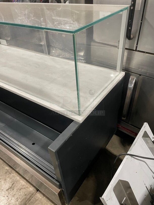 NICE! Structural Concepts Starbucks Style Refrigerated Open Grab-N-Go Display Case! With Glass Enclosed Merchandiser Showcase On Top! On Legs! 220V 1 Phase! Model: SBZ6652DR! - Image 2 of 9