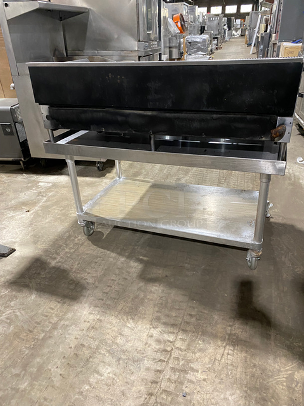 FAB! L & J Commercial Countertop Natural Gas Powered Flat Top Griddle! With Back & Side Splashes! On Equipment Stand! With Underneath Storage Space! All Stainless Steel! On Casters! - Image 4 of 8