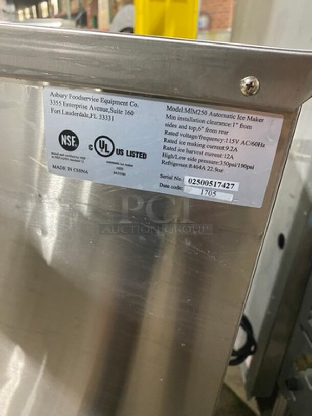 Maxx Ice Undercounter Automatic Ice Maker! With Stainless Steel Body! On Legs! Model: MIM250 SN: 02500517427 115V 60HZ 1 Phase - Image 5 of 9
