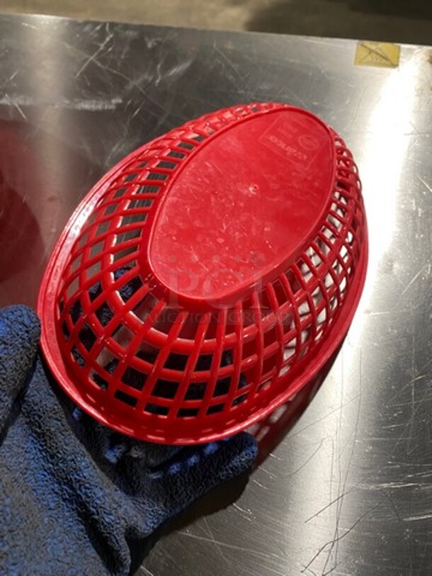ALL ONE MONEY! Tablecraft Assorted Size Red Poly Oval Fast Food Serving Baskets! - Image 4 of 7