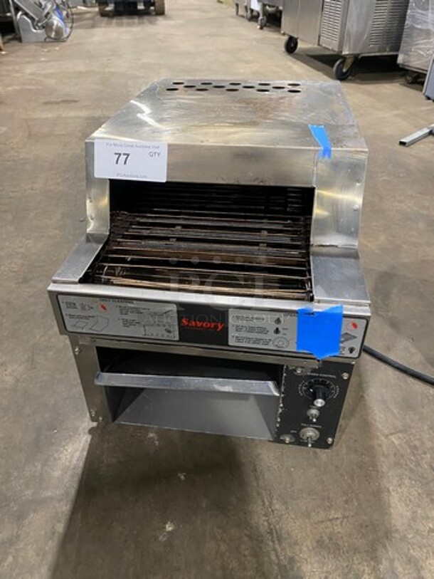 Savory Commercial Countertop Conveyor Toaster Oven! All Stainless Steel! Model: RT2VSHO SN: 0709210050094 208V 60HZ 1 Phase