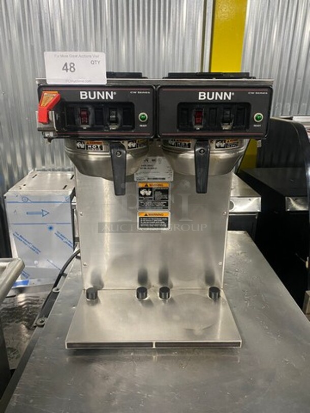 Bunn Commercial Countertop Dual Coffee Brewing Machine! All Stainless Steel! Model: CWTFTWIN SN: TWIN052477 120/240V 60HZ 1 Phase
