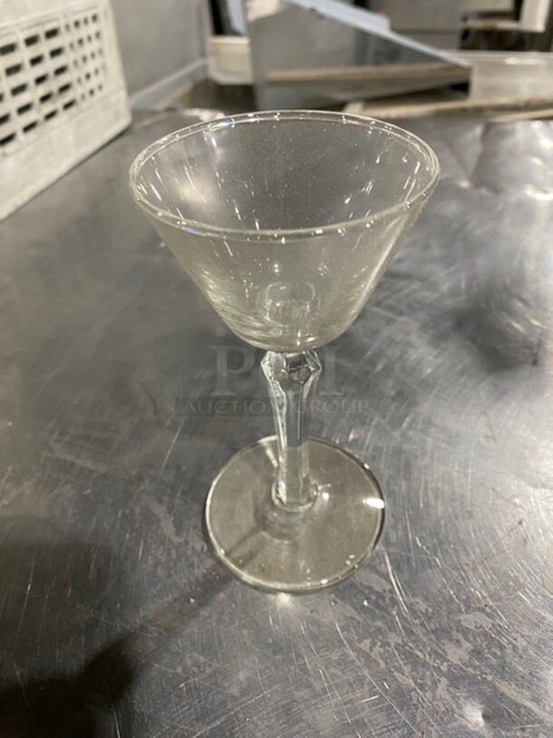 ALL ONE MONEY! Clear Glass Stemmed Drinking Glasses! Includes Poly Cup Crate! - Image 3 of 5