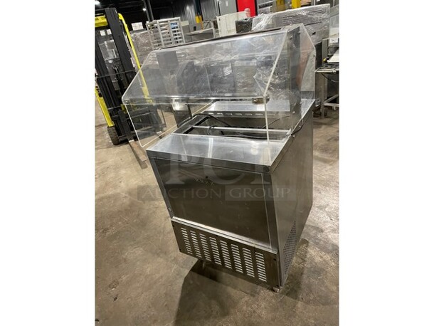Turbo Air Refrigerated Salad Bar Island! Single Door Storage Space Underneath! All Stainless Steel! Model MST28711S SN: MS2TA02021 115V - Image 3 of 8