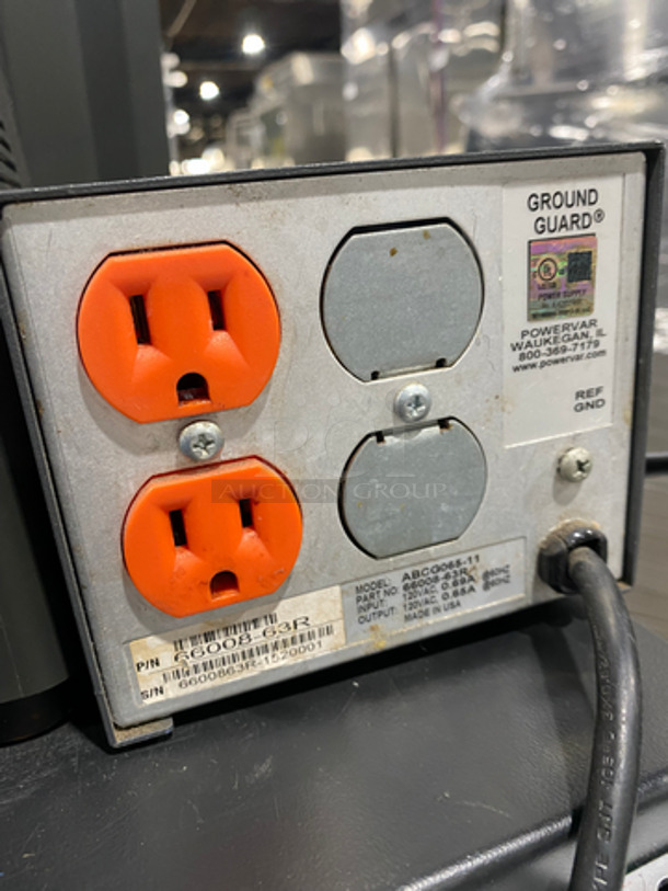 Countertop NCR Touchscreen Cashier Monitor! With Card Swipe! On Black Cash Box! With PowerVar Outlet Power Conditioner! - Image 8 of 9