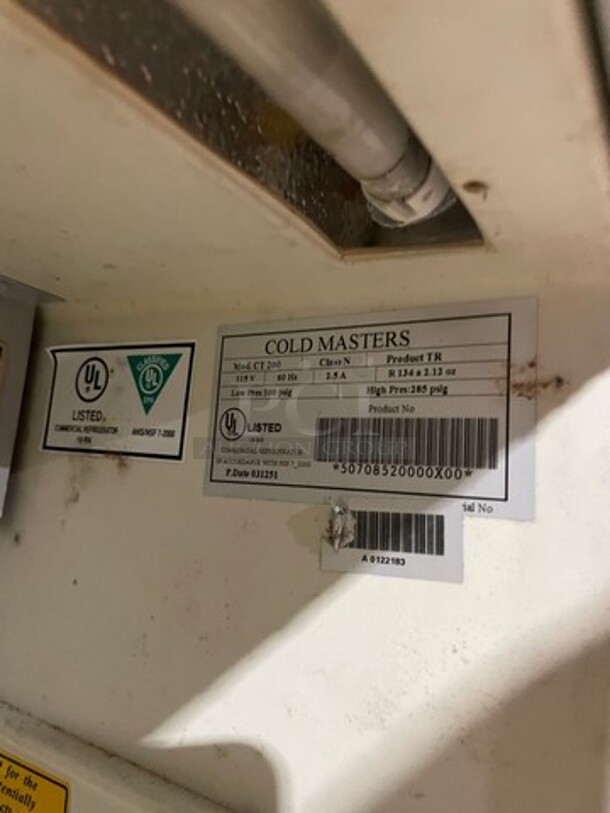 Cold Masters Counter Top Reach In Cooler! Model CT200! 115V 1 Phase! - Image 6 of 7