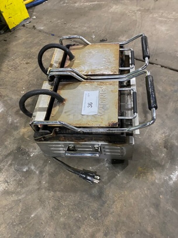 Waring Commercial Countertop Panini/Sandwich Supremo Grill! All Stainless Steel! Press With Flat Surface! Model: WFG300 SN: 160912 240V - Image 2 of 8