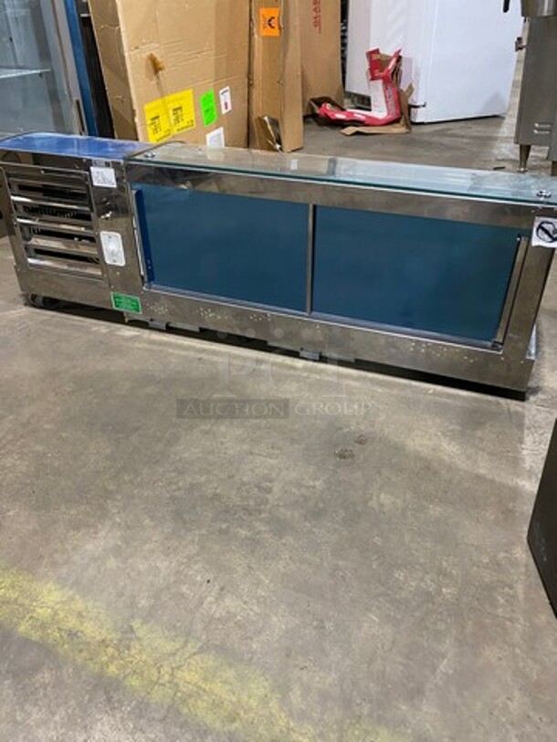 WOW! 2009 Diamond Commercial Countertop Refrigerated Sushi Display Case Merchandiser! With Curved Glass! Stainless Steel Body! On Small Legs! Model: GVRB120 SN: 2009072964! Working When Removed! - Image 3 of 9