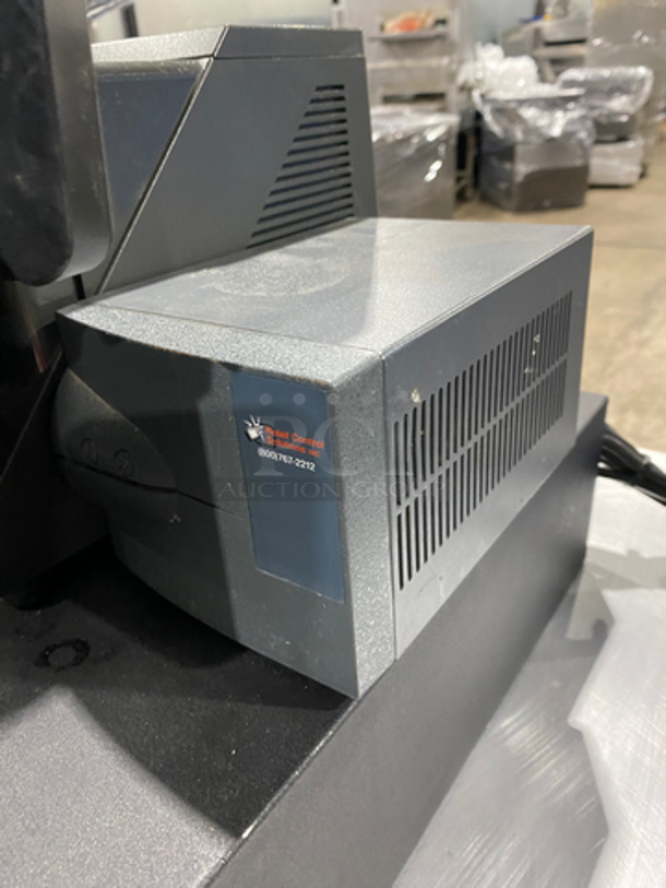 Countertop NCR Touchscreen Cashier Monitor! With Card Swipe! On Black Cash Box! With PowerVar Outlet Power Conditioner! - Image 6 of 9