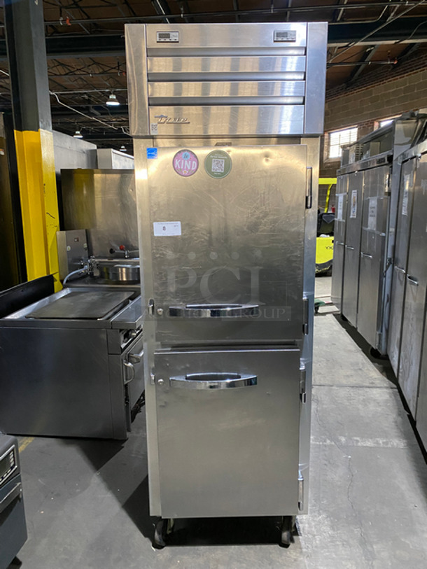 True Commercial Reach In Refrigerator/Freezer Combo! With 2 Half Doors! With Poly Coated Racks! All Stainless Steel! On Casters! Model: STG1DT2HS SN: 8629915 115V 60HZ 1 Phase - Image 1 of 10