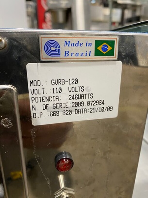 WOW! 2009 Diamond Commercial Countertop Refrigerated Sushi Display Case Merchandiser! With Curved Glass! Stainless Steel Body! On Small Legs! Model: GVRB120 SN: 2009072964! Working When Removed! - Image 8 of 9