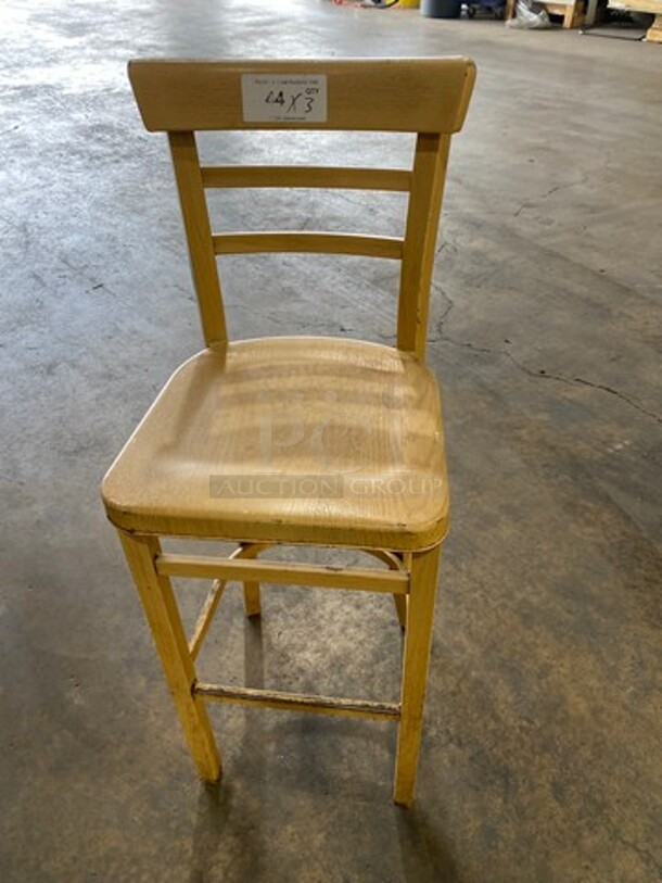 Brigadoon Heavy Duty Metal With Wooden Pattern Finish Bar Height Chairs! 3x Your Bid! - Image 1 of 8