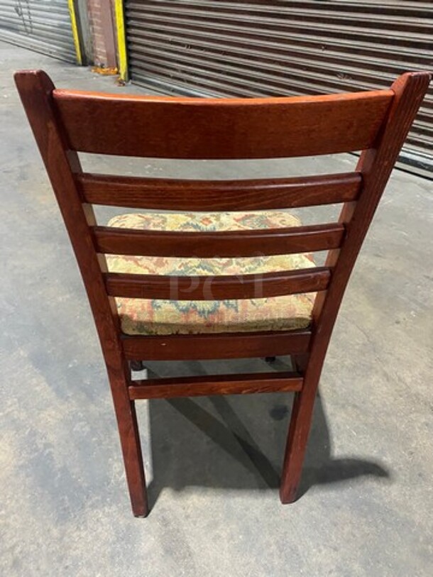 Multi Pattern Cushioned Chairs! With Brown Wooden Body! 8x Your Bid! - Image 3 of 5