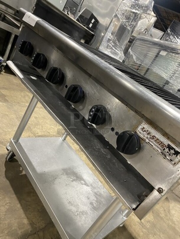 Tristar Natural Gas Powered 36 Inch Char Grill! 6 Burner High BTU! On All Stainless Steel Equipment Stand! On Casters!  - Image 7 of 9
