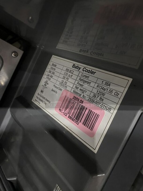 Baby Cooler Counter Top Cooler! Model RBIBC2 Serial 09080352! 115V 1 Phase!  - Image 6 of 7