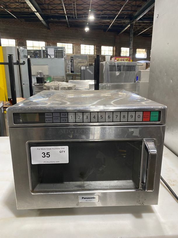 2015 Panasonic Commercial Countertop Microwave Oven! All Stainless Steel! With View Through Door! Model: NE17521 SN: 6A65110076 208/230V 60HZ 1 Phase