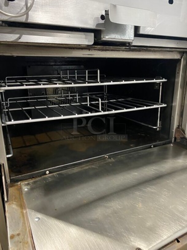 NICE! Garland Commercial Natural Gas Powered Hot Plate With Right Side Flat Griddle! Griddle Has Side Splashes! With Back Splash! With Oven Underneath! All Stainless Steel! - Image 8 of 11