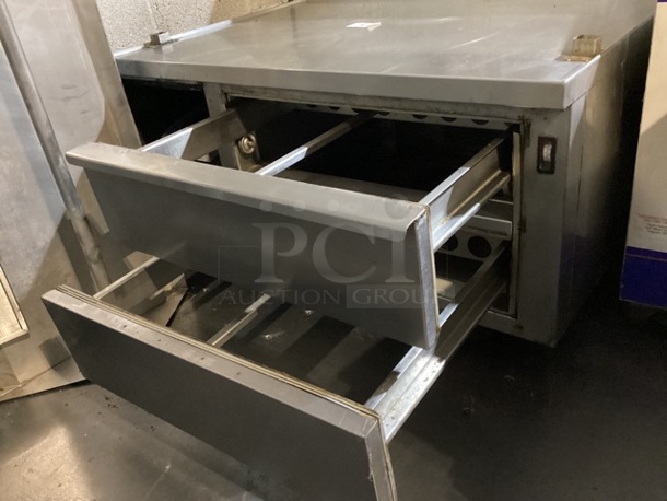 Stainless Steel Low Rise Table W/2 Chiller Drawers. NOT TESTED 
48 x 36 x 25. - Image 2 of 2