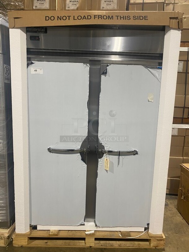 AMAZING! BRAND NEW! Continental Commercial 2 Door Reach In Refrigerator! With Poly Coated Racks! All Stainless Steel! Model: 2RN SN: 16234426 115V 60HZ 1 Phase - Image 1 of 12