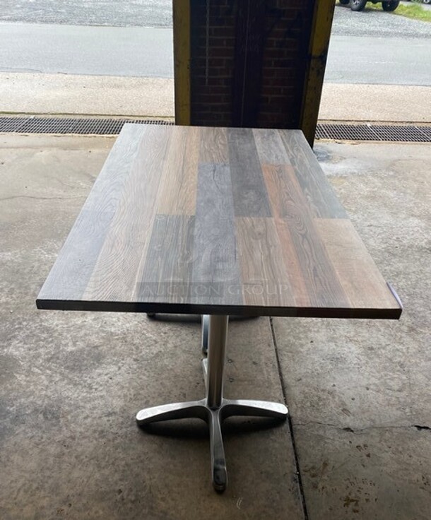 Wow! Brand New! OCS Barn Plank Finish Scratch Resistant Durowood Composite Dining Table! Suitable For Indoor & Outdoor Use With Double Polish Base! 30"x48"! MODEL DWP002! - Image 4 of 5