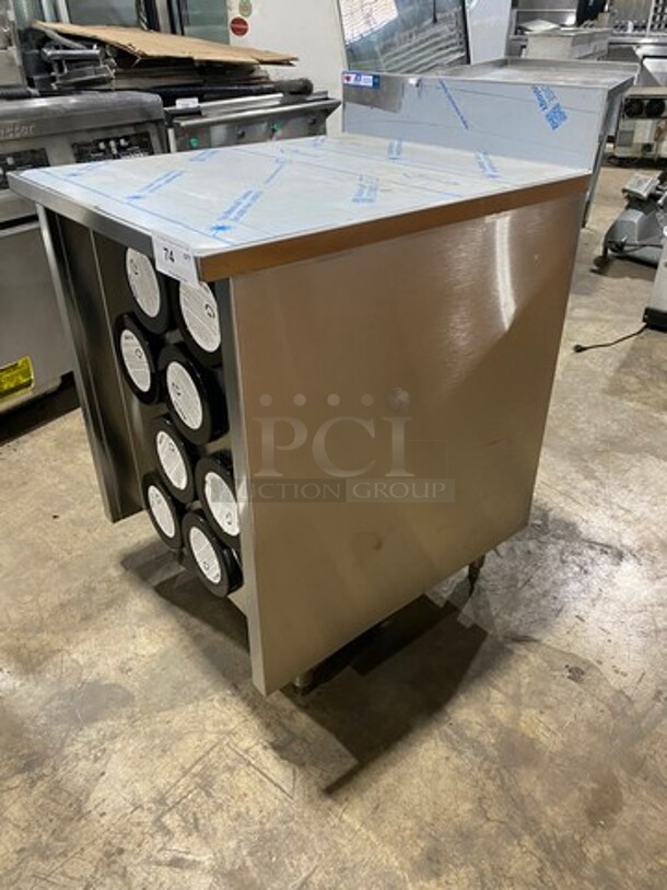 NEW! Commercial Cup Dispenser Stand! With Cup Holders! With Back Splash! Solid Stainless Steel! On Legs! - Image 2 of 8