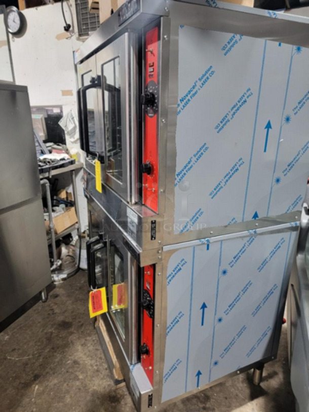BRAND NEW! OUT OF THE BOX! LATE MODEL! 2022 Vulcan Commercial Natural Gas Powered Double Deck Convection Oven! With View Through Doors! Metal Oven Racks! All Stainless Steel! On Legs! 2x Your Bid Makes One Unit! Model: VC4GD11D150K SN: 482005457 - Image 3 of 5