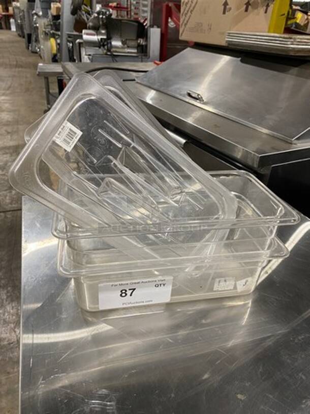 ALL ONE MONEY! Thunder Group Clear Poly Food Pan! With Lids! - Image 1 of 6