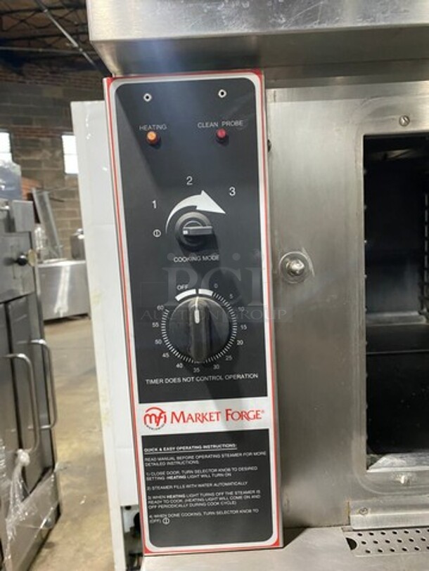 Sweet! 2014 Market Forge Commercial Natural Gas Powered Double Deck Convection  Steamer Cabinet! All Stainless Steel! On Legs! 2x Your Bid Makes One Unit! Model: SIRIUS II-6! - Image 7 of 12