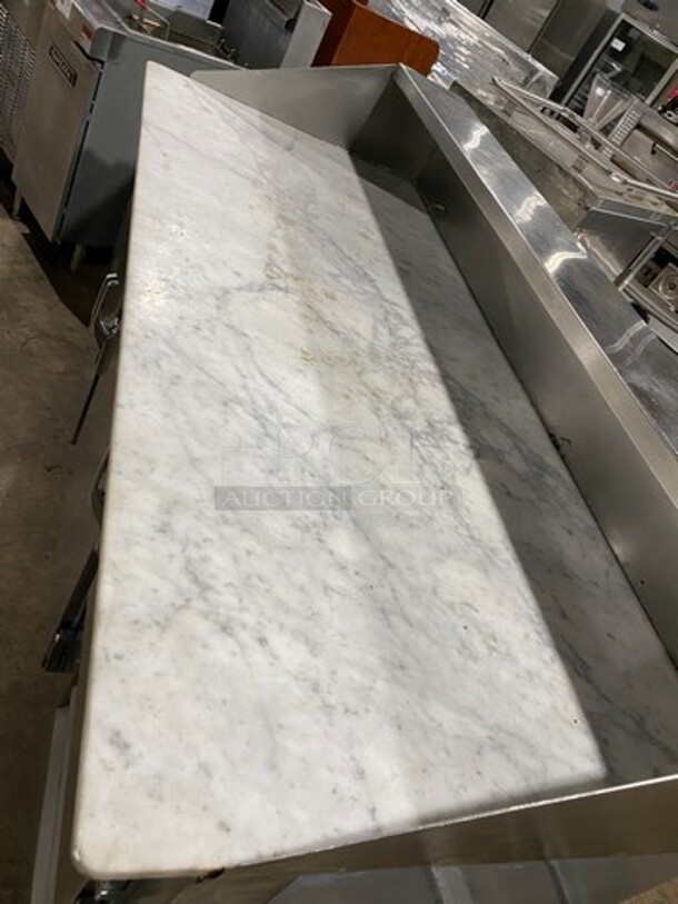 Bari Commercial Refrigerated Pizza Prep Table! With Marble Top! With 3 Door Storage Space Underneath! All Stainless Steel! On Casters! - Image 5 of 9