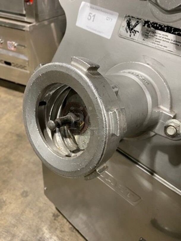Sweet! Hobart Commercial Floor Style Heavy Duty Meat Grinder/ Meat Mixer! Solid Stainless Steel! On Casters! Working When Removed! Please Call Or Text For Video! Model: MG2032 SN: 271151943 208V 3PH - Image 6 of 9