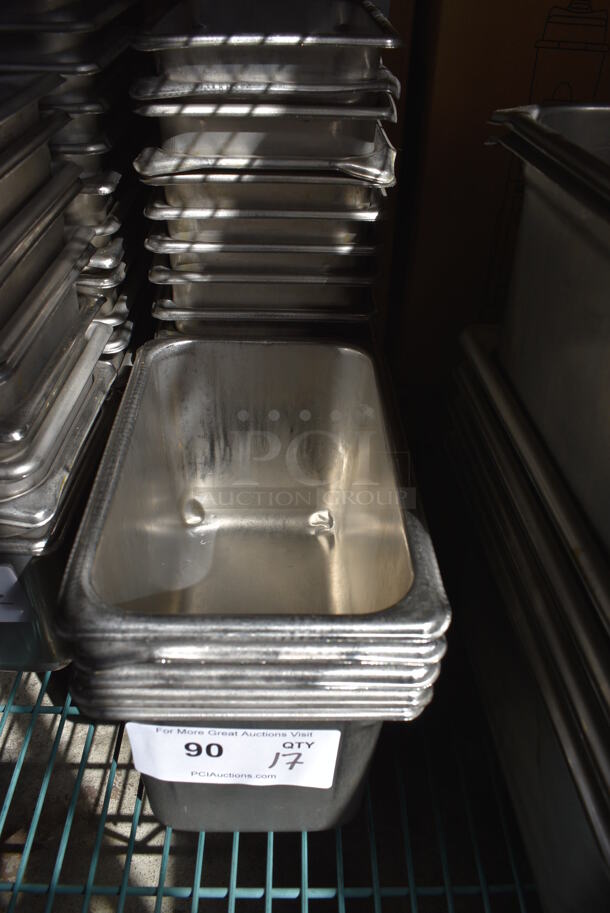 17 Stainless Steel 1/4 Size Drop In Bins. 1/4x6. 17 Times Your Bid!