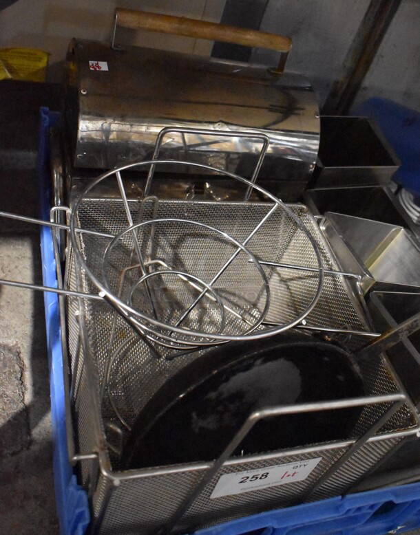 ALL ONE MONEY! Lot of Various Metal Items Including Basket and Subway Line Drop Ins - Image 1 of 5