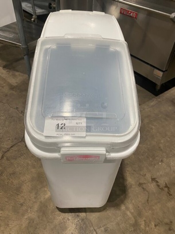 Rubbermaid White Poly Ingredient Bin! On Casters!