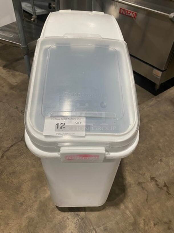 Rubbermaid White Poly Ingredient Bin! On Casters! - Image 1 of 5