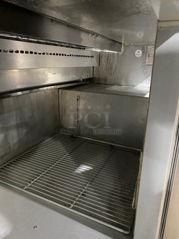 Continental Commercial Refrigerated Pizza Prep Table! With 3 Door Storage Space Underneath! All Stainless Steel! On Casters! Model: CPA68 SN: 15974548! 115V 1 Phase! - Image 6 of 9