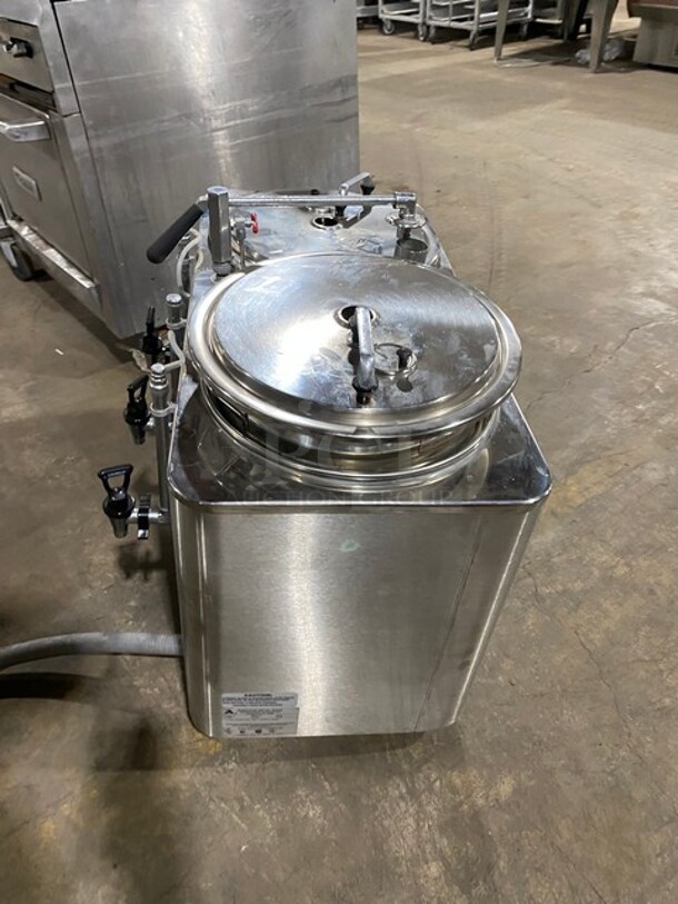 American Metal Ware All Stainless Steel Dual Coffee Brewer! With Hot Water Line! On Legs! Model 8103E Serial 106166! 120/208V 1 Phase! - Image 2 of 12