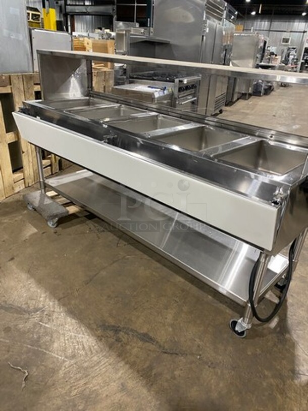 Eagle Commercial Electric Powered 5 Well Steam Table! With Storage Space Underneath! All Stainless Steel! On Casters! Model: YSPHT5 SN: 2008990255 208V 60HZ 1 Phase - Image 3 of 9