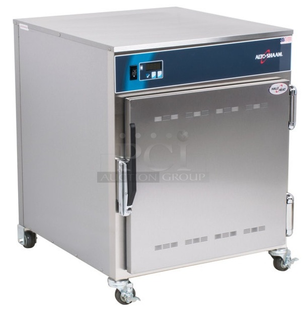 BRAND NEW! 2022 Alto Shaam 750-S Stainless Steel Commercial Electric Powered Heated Holding Cabinet on Commercial Casters. 120 Volts, 1 Phase. Stock Picture Used as Gallery. Tested and Working!