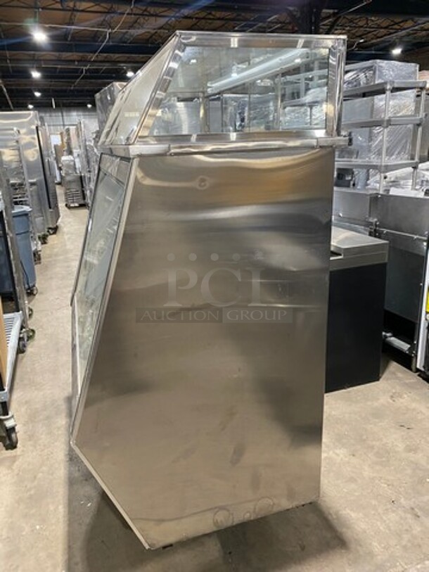 Cool Tech Commercial Refrigerated Deli Display Case Merchandiser! With Slanted Front Glass! With Sliding Rear Access Glass Doors! All Stainless Steel! Model: CMPH48SD SN: 113342 120V - Image 4 of 10