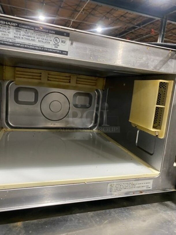 2010 Sharp Commercial Countertop Microwave Oven! With View Through Door! All Stainless Steel! Model: R21LVF SN: 30870 - Image 6 of 8