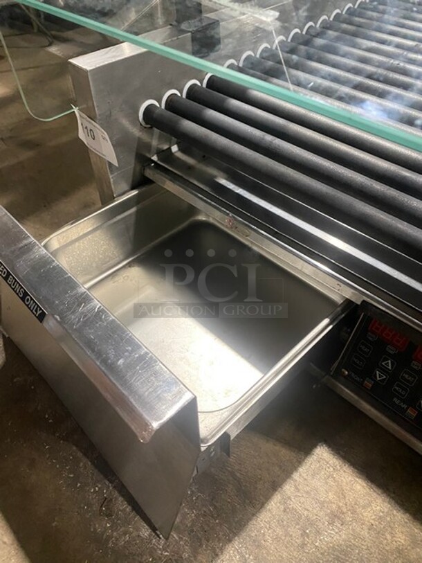 Star Stainless Steel Commercial Countertop Hot Dog Roller w/ Sneeze Guard and Bun Drawer! MODEL  45STBDE 120V 1PH - Image 7 of 10