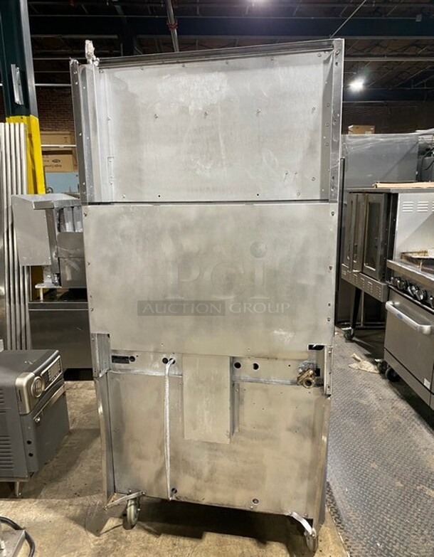 Sunfire Commercial Natural Gas Powered 6 Burner Stove! With Raised Backsplash & US Range Cheese Melter/Salamander Overhead! With Full Size Oven Underneath! All Stainless Steel! On Commercial Casters! - Image 2 of 10