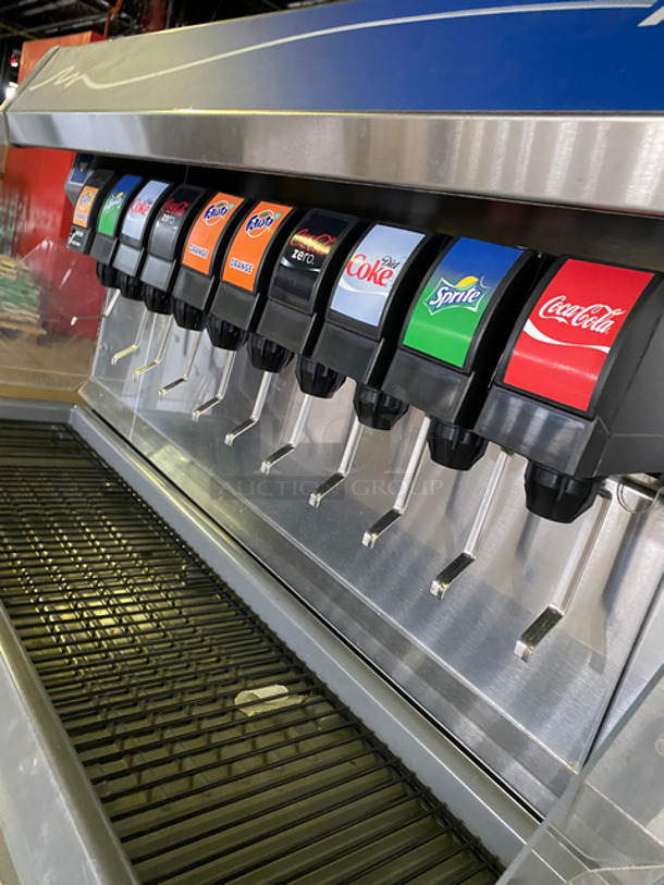 Follett Commercial Countertop 10 Spout Beverage Dispenser Machine! With Ice Dispenser! Stainless Steel Body! Model: VU300B10LL 115V 60HZ 1 Phase - Image 5 of 10