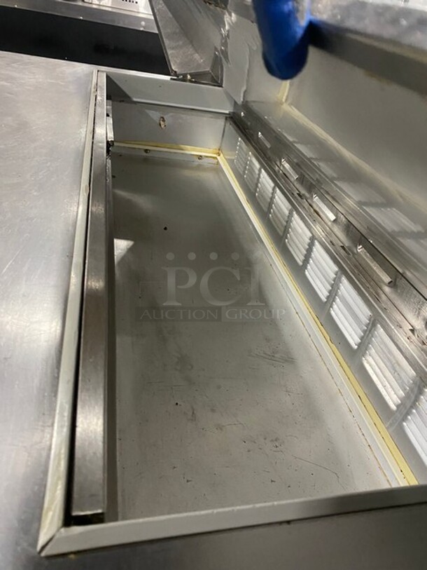 Beverage-Air Refrigerated Commercial Mega Top Salad/Sandwich Prep Table! With 2 Door Refrigerated Storage Underneath! All Stainless Steel! With Metal Racks! On Casters! 115V 1 Phase! Model: SP48-12! - Image 7 of 8