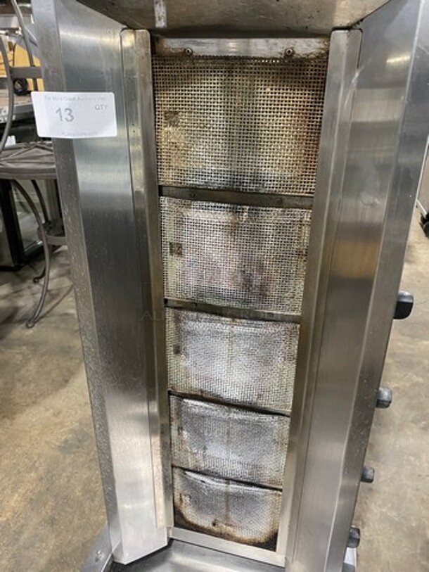 Archway Commercial Countertop Natural Gas Powered Vertical Broiler Gyro Machine! All Stainless Steel! WORKING WHEN REMOVED! Model: 5BSTDNG SN: 1810020558001 - Image 5 of 9