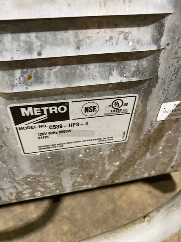 Metro Metal Commercial Single Door Heated Holding Cabinet on Commercial Casters! MODEL C539-HFS-4 120V 1PH  - Image 5 of 8